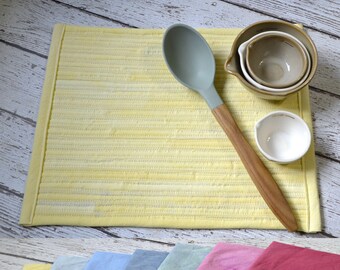 Handgefertigtes Platzset, handgefärbter Baumwollstoff, strapazierfähig