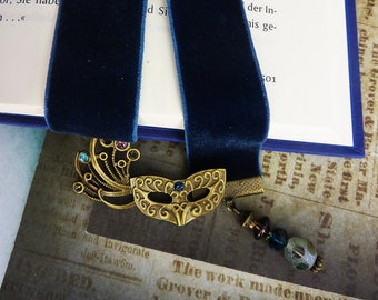 Bookmark with Venetian Mask - MASK BALL - Gift for book lovers