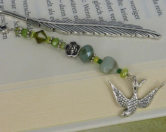 bookmark * swallow *small silver bookmark as gift for bird friends and garden lovers