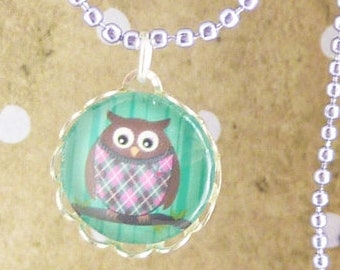 kids necklace Owl purple / kids jewelry / gift for girls / kids birthday girls / adventscalendar girls / give away girls