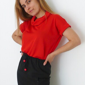 Relaxed Fit Top PDF Sewing Pattern | with long or short sleeve | in stretchy knit fabric | Sizes XS-XXL | includes seam allowances image 4