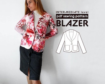 Blazer PDF Sewing Pattern | out of knit fabric| Sizes XS-5XL | with sewing instructions and seam allowances included