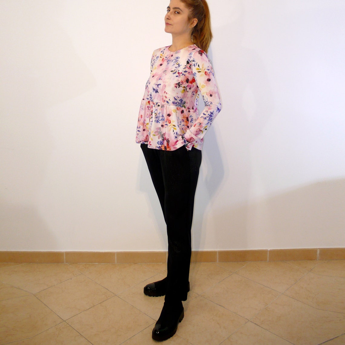 PDF Sewing Pattern N.10 Jersey / Knit Peplum Top with lining Etsy