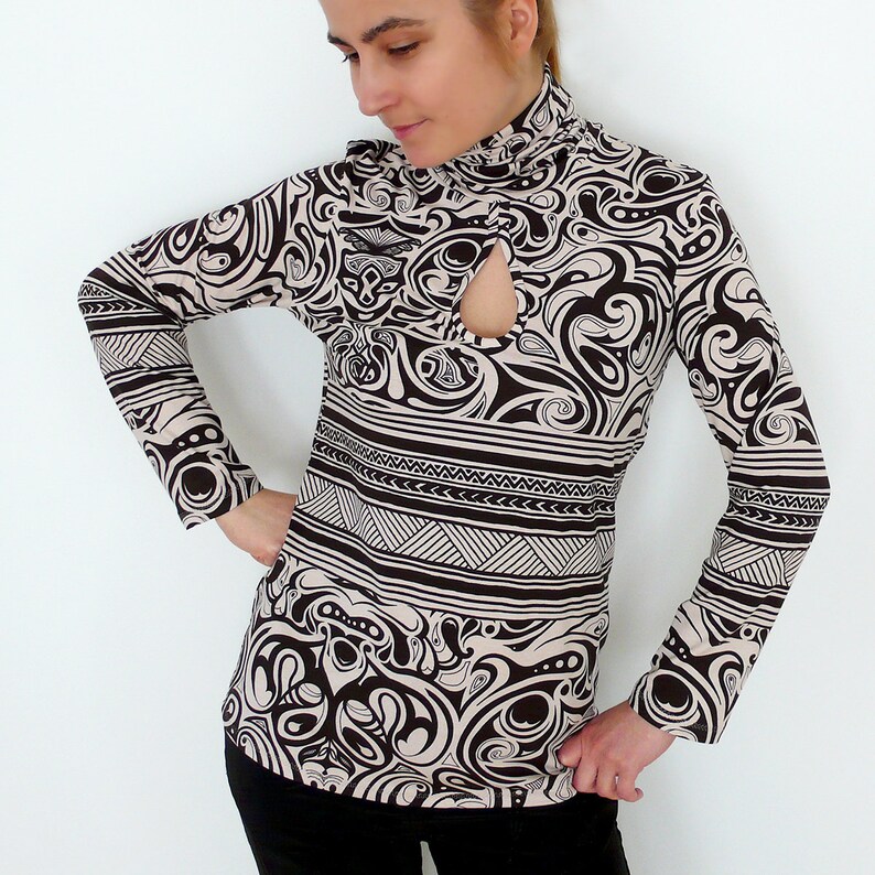 PDF Sewing Pattern Jersey / Knit Turtleneck Dress and Top with Etsy