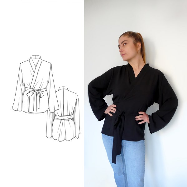 Wrap Blouse PDF Sewing Pattern for Women N.100