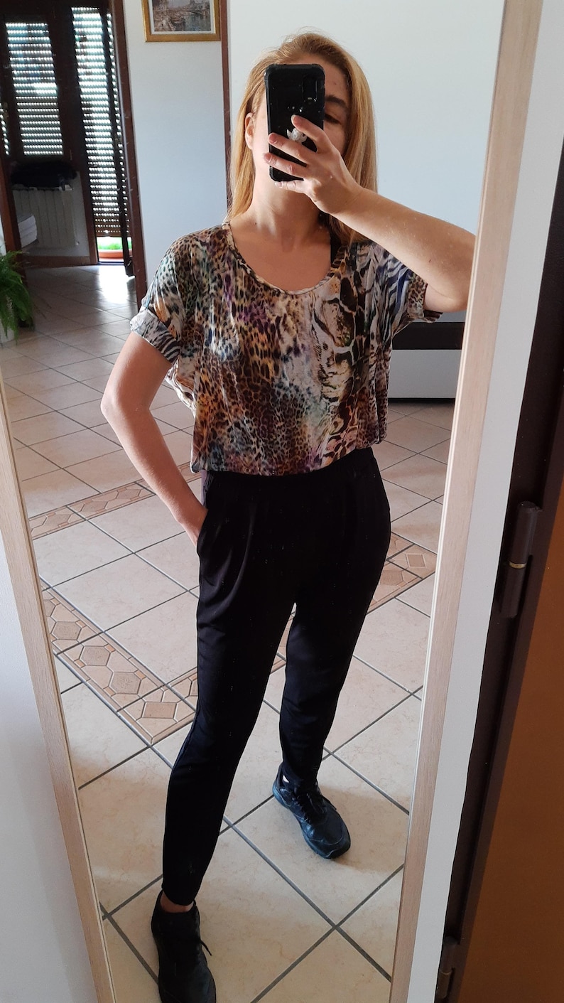 Relaxed Fit Top PDF Sewing Pattern | with long or short sleeve | in stretchy knit fabric | Sizes XS-XXL | includes seam allowances image 9