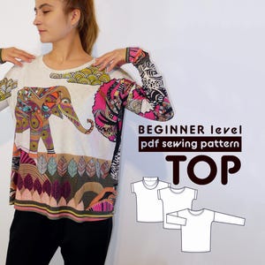 Relaxed Fit Top PDF Sewing Pattern N.6, Sizes XS-XXL