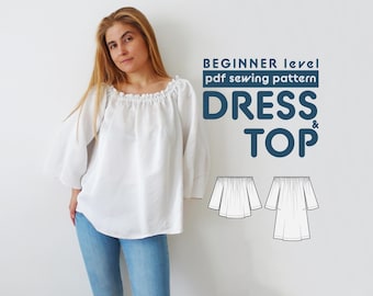 Wide-Fit Top & Dress PDF Sewing Pattern | Sizes XS - XXL | includes sewing instructions