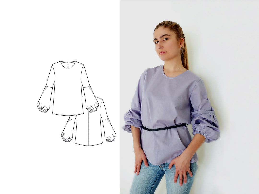 Relaxed Fit Blouse PDF Sewing Pattern for Women N.53 - Etsy