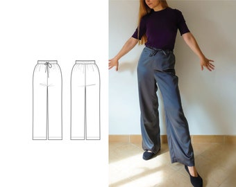 Flowy Wide-leg Pants PDF Sewing Pattern N.87