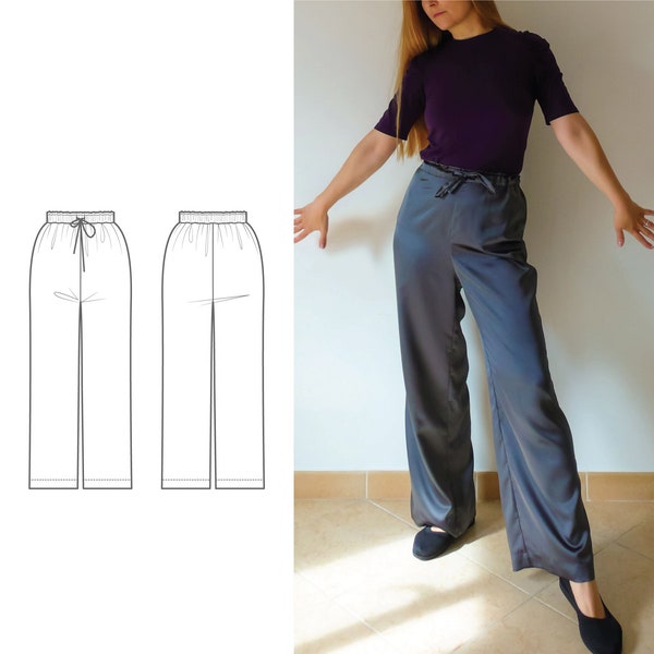 Flowy Wide-leg Pants PDF Sewing Pattern N.87