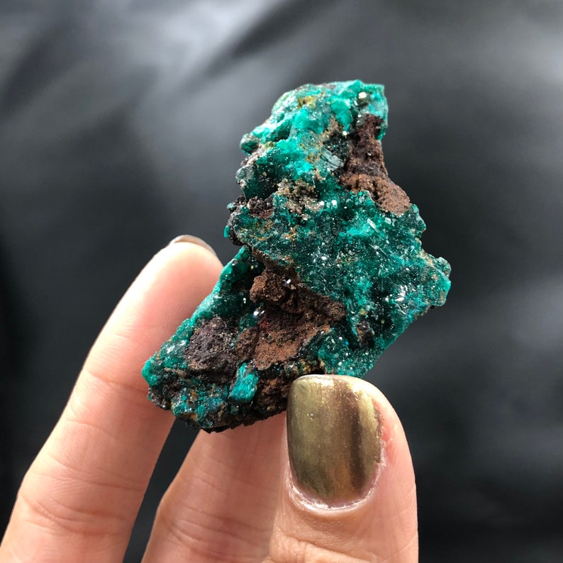 Dioptase Deep Green Mimetite Yellow Crystals Matrix Cluster Rocks and Minerals Mineral Specimen Healing Crystals Ntola Mindouli Congo image 3