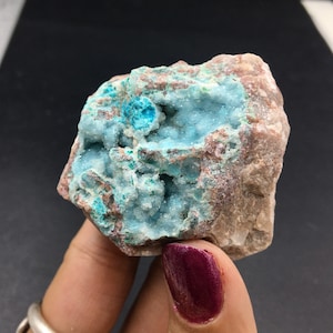 Chrysocolla Baby Blue Rare Quartz Sparkly Druzy on Matrix Blue Crystals Natural Mineral Specimen Rocks and Minerals Congo CMIX3