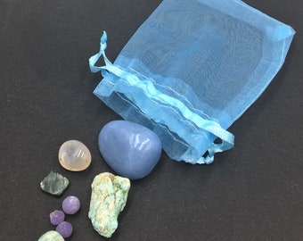 Serenity & Emotional Healing (1 Set) Healing Mini Stone Set Rocks and Minerals Mineral Specimen Gift Set Crystal Grid Stocking Stuffer