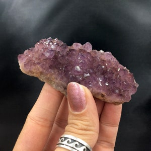 Amethyst Pinkish Purple Dusty Rose Purple Quartz Crystal Cluster Matrix Rocks and Minerals Mineral Specimen Alacam Mine Turkey image 1