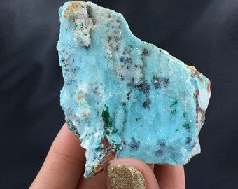 Chrysocolla Baby Blue Rare Quartz Sparkly Druzy Green Malachite on Matrix Crystals Mineral Specimen Rocks and Minerals Congo
