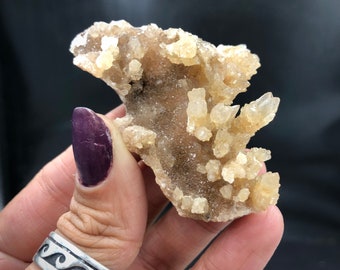 Honey Calcite UV Cave Golden Aragonite Miel Unusual Natural Crystal Cluster Rocks and Mineral Specimen Buena Tierra Santa Eulalia Mexico