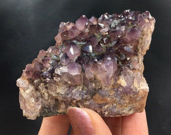 Amethyst Pinkish Purple Dusty Rose Purple Quartz Crystal Cluster Matrix Rocks and Minerals Mineral Specimen Alacam Mine Turkey