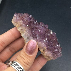 Amethyst Pinkish Purple Dusty Rose Purple Quartz Crystal Cluster Matrix Rocks and Minerals Mineral Specimen Alacam Mine Turkey image 4