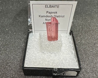 Elbaite Pink Tourmaline Crystal, Gemmy Mineral Specimen, Afghanistan