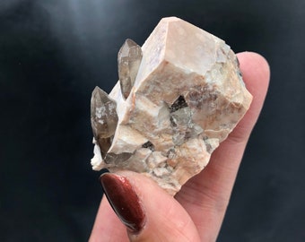 Smoky Quartz Microcline Feldspar Twinning Mini Crystal Cluster Lake George Colorado Rocks and Minerals Mineral Specimen Jewelry Supply