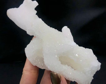 Aragonite Cave Calcite Snow White Natural Crystal Cluster Delicate Rocks and Minerals Mineral Specimen Santa Eulalia Chihuahua Mexico