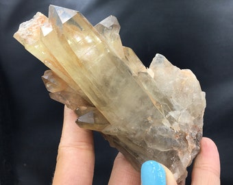 Natural Citrine Golden Yellow Quartz Crystal Cluster Unheated Raw Natural Mineral Specimen Rocks and Minerals Madagascar