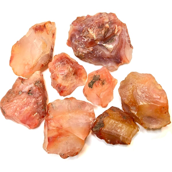 Raw Carnelian Agate Chunk (1 Single Piece) Mineral Specimen Unpolished Rocks and Minerals