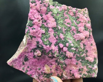 Cobaltoancalcite Calcite Malachite Bubblegum Pink Green Natural Crystal Cluster Rocks and Minerals DRC