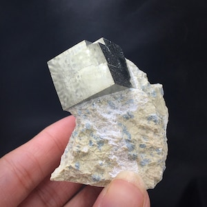 Iron Pyrite Cubic Crystal in Matrix Cluster Metallic Rocks and Minerals Mineral Rock Decor Mineral Specimen Navajún Spain SMALL8