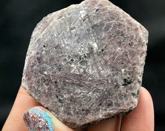 Rubin-Korund, rötlich-lila, Recordkeepers Rohgrafik, Kirschrot, UV-fluoreszierendes Mineralexemplar, Steine und Mineralien, rohes Indien