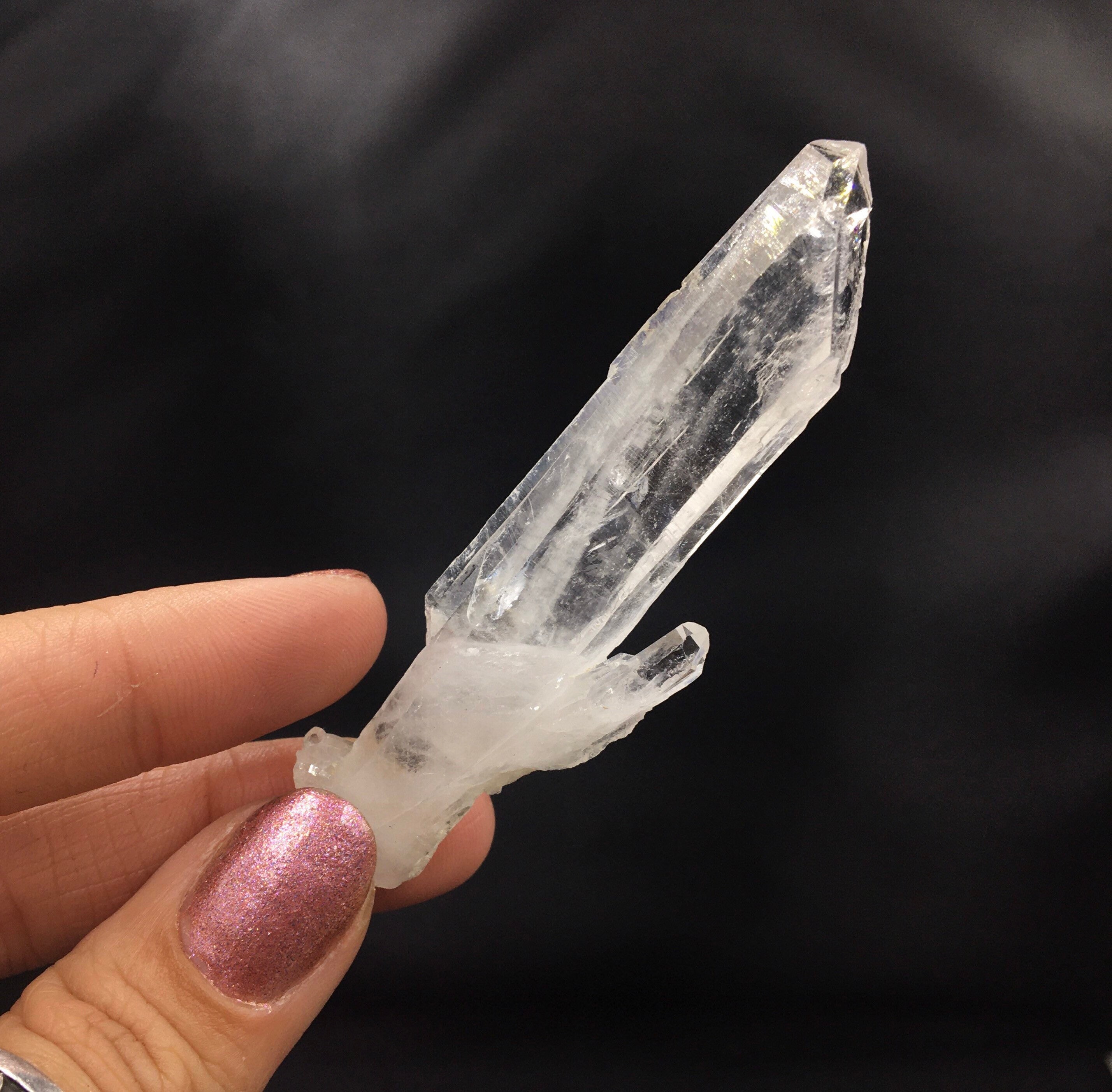 Faden Quartz Tabular Twinning Elestiated Clear DT Crystal Rocks and Minerals Miniature Cluster Mineral Specimen Pakistan MINI15