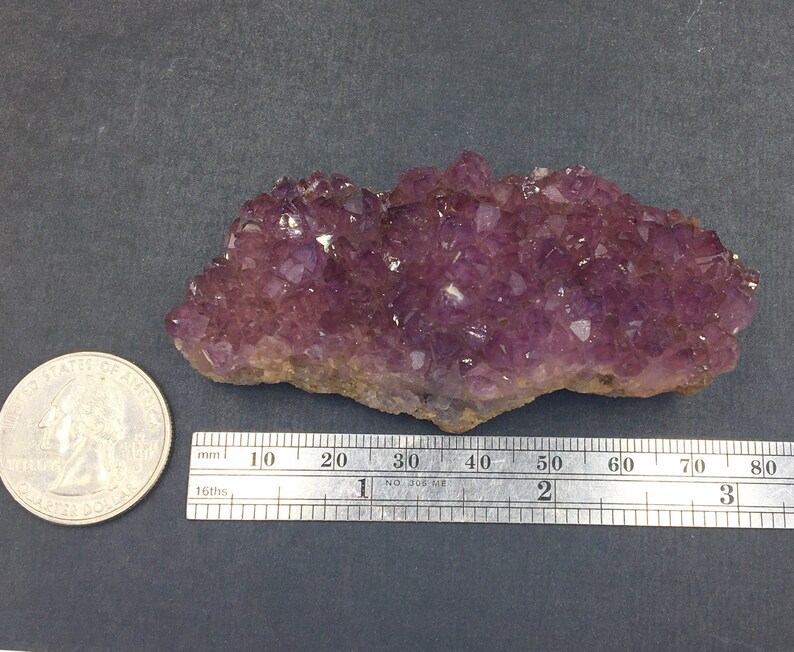 Amethyst Pinkish Purple Dusty Rose Purple Quartz Crystal Cluster Matrix Rocks and Minerals Mineral Specimen Alacam Mine Turkey image 6