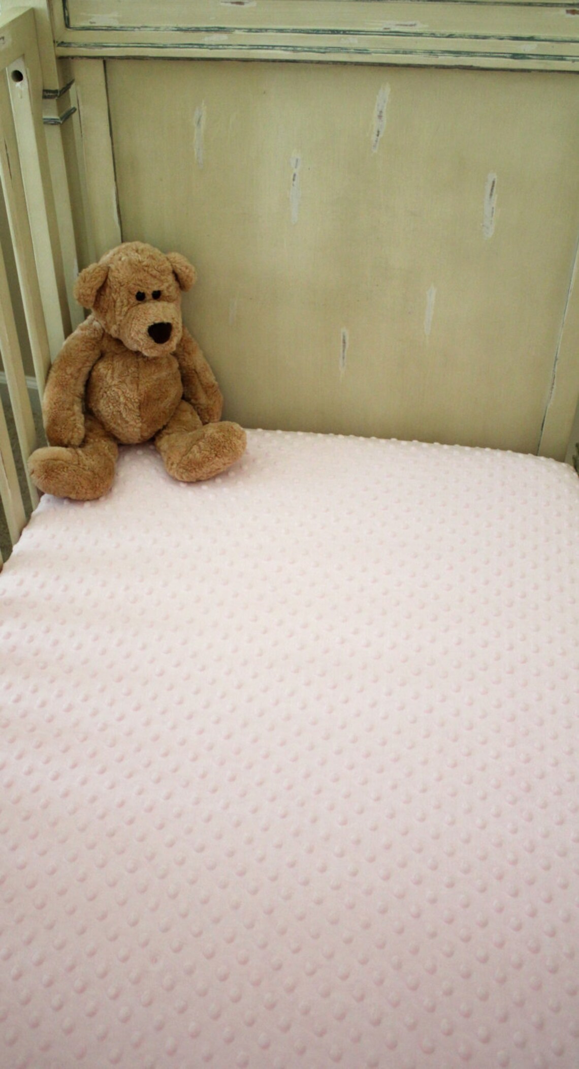 Minky Crib Sheet Minky Dot in Baby Pink Baby Toddler Crib Etsy