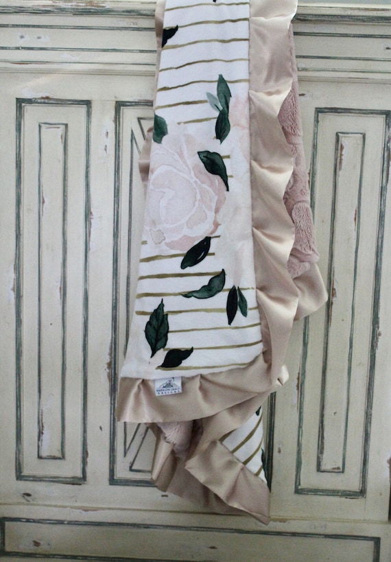 Vintage floral baby blanket hotsell
