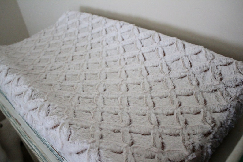 Camel and Ivory Frosted Gem Minky Contoured Changing Pad Cover Etsy