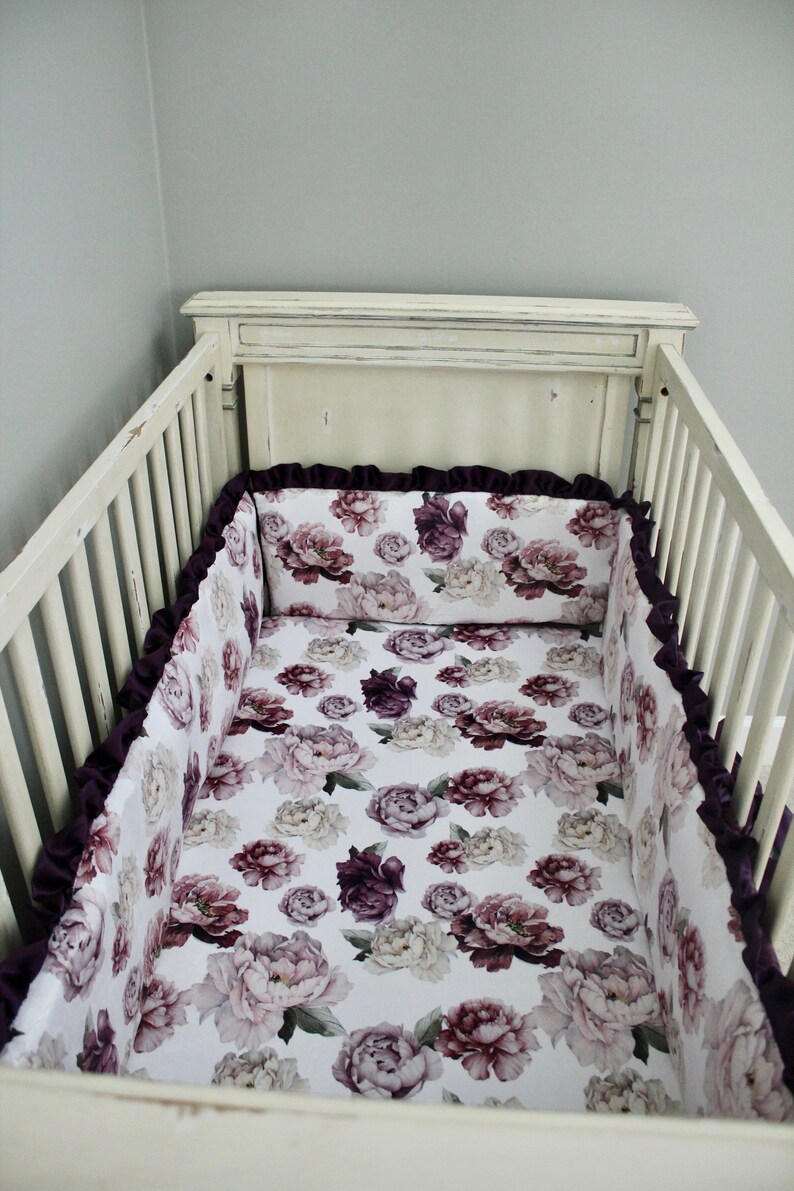 Peonies Floral Minky Crib Sheet Baby Girl Toddler Crib Etsy