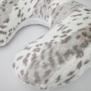 Leopard Print Minky Nursing Pillow Cover: C Shape Baby Feeding Pillow