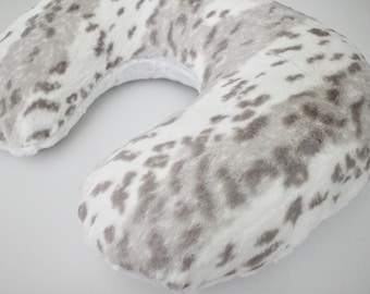 Leopard Print Minky Nursing Pillow Cover: C Shape Baby Feeding Pillow