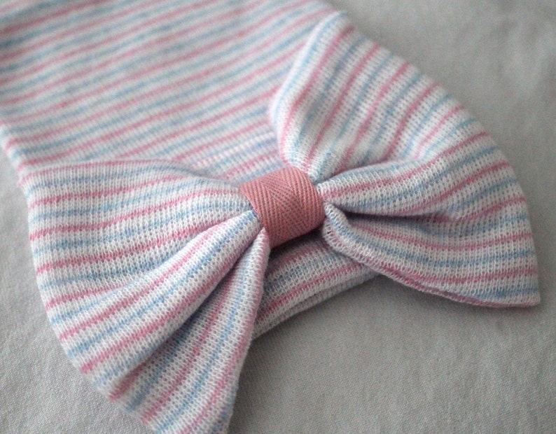 Newborn Beanie Hospital Hat Baby Blue Pink and White - Etsy