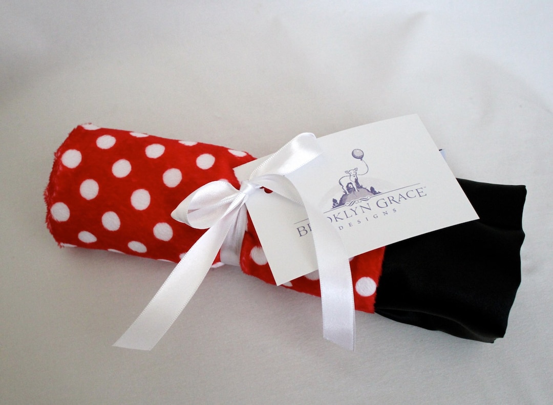 LOVIE BLANKET Red White Polka Dot Minky Lovie Blanket With Etsy