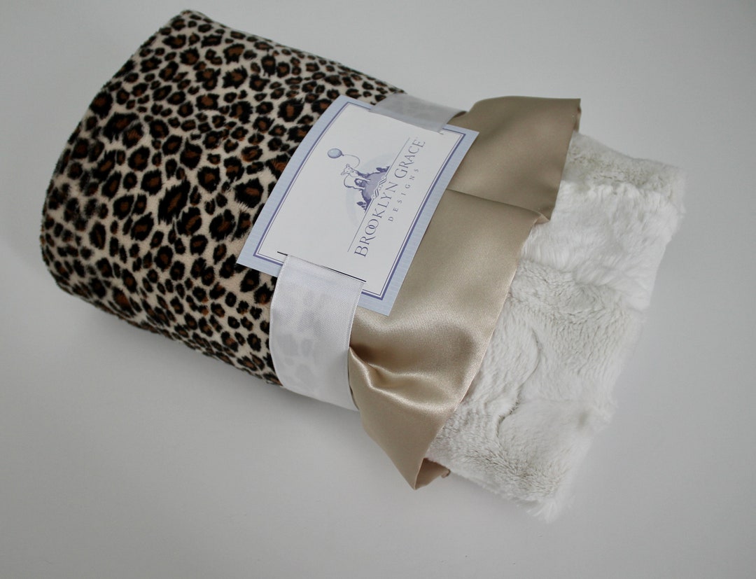 BABY BLANKET Leopard Cheetah Animal Print Minky Custom Blanket