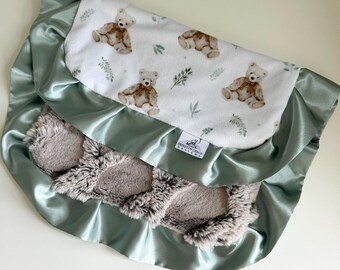 Luxury Teddy Bear Baby Lovie Blanket Personalized Girl Boy Gift Bear Themed Baby Nursery Decor