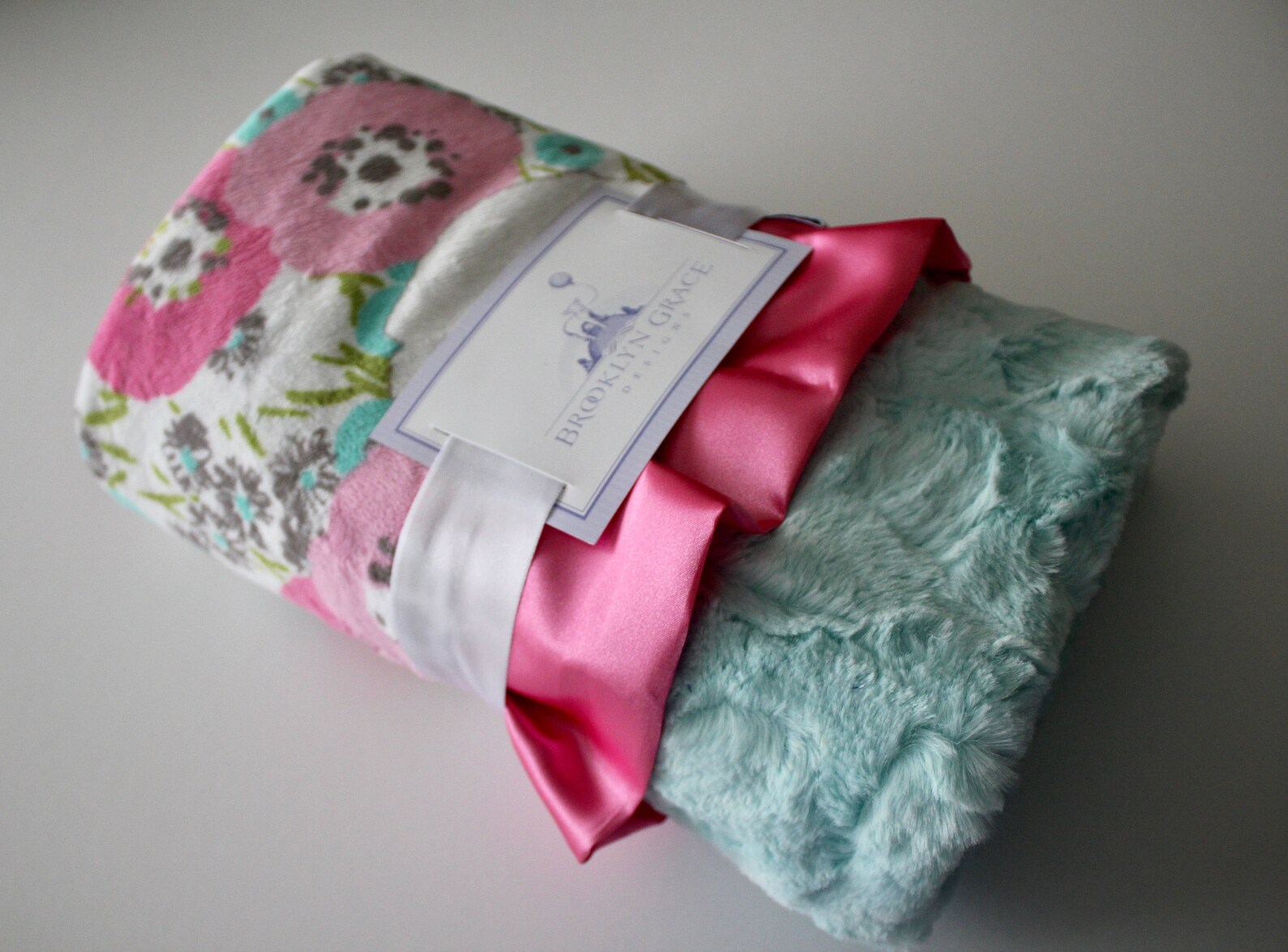 Blossom Cuddle® Hot Pink Floral Minky Blanket Crib Bedding Etsy