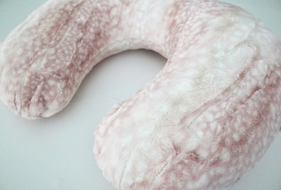 Pink Minky Nursing Pillow Cover: Rosewater Fawn Baby Pillow