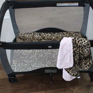 Leopard Print Minky Pack n Play Crib Sheet: Plush Baby Bedding