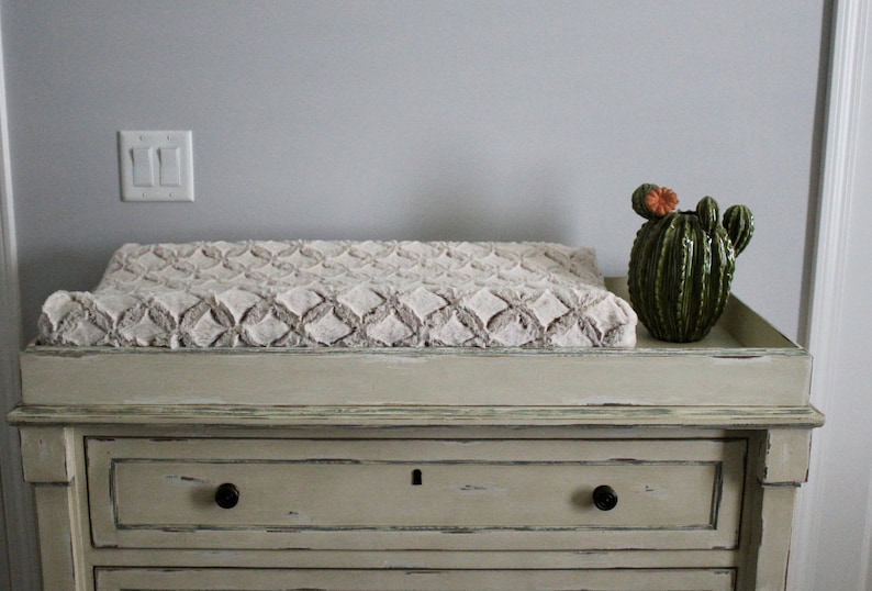 Camel and Ivory Frosted Gem Minky Contoured Changing Pad Cover Etsy