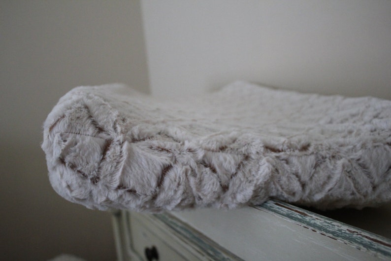 Camel and Ivory Frosted Gem Minky Contoured Changing Pad Cover Etsy