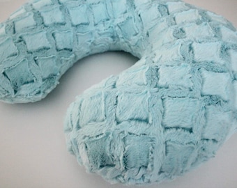 Teal Aqua Frosted Gem Minky Nursing Pillow Cover, Zipper Closure, Baby Boy or girl, Baby Shower, Feeding, Nursing