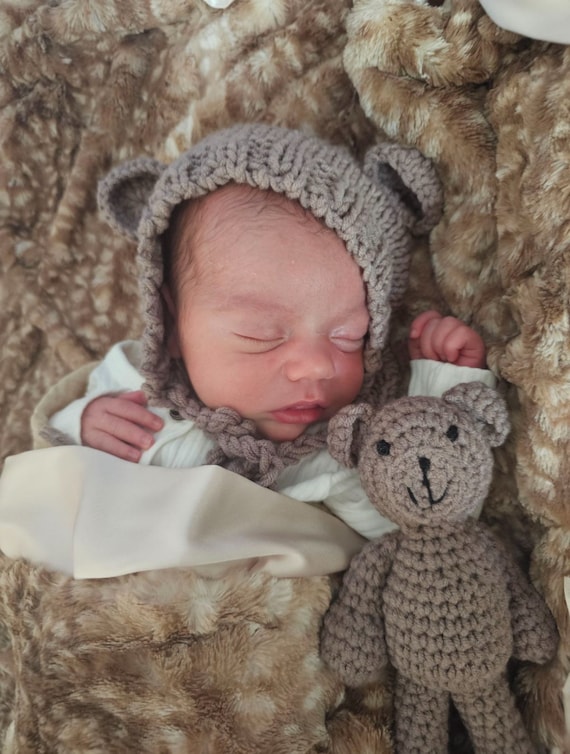 Fawn Deer Minky Baby Blanket: Neutral Champagne Hide, Satin Trim